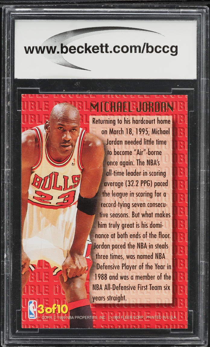 1995 Ultra Double Trouble Michael Jordan #3 BCCG 10 GEM MINT