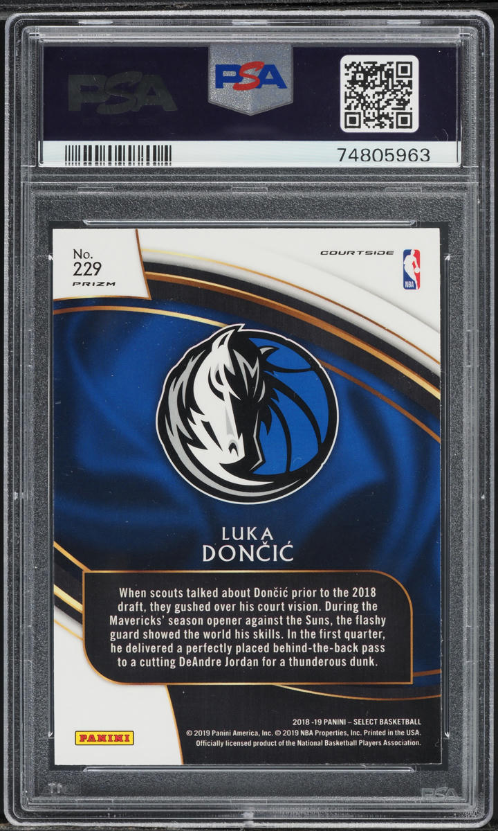 2018 Select Courtside Silver Prizm Luka Doncic ROOKIE #229 PSA 10