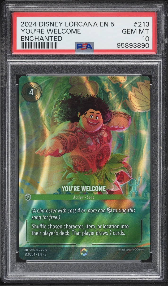 2024 Disney Lorcana Shimmering Skies Enchanted You're Welcome #213 PSA 10 GEM MINT