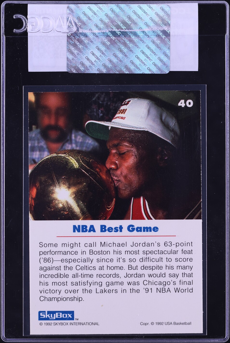 1992 Skybox USA Basketball Michael Jordan #40 CGC AUTH