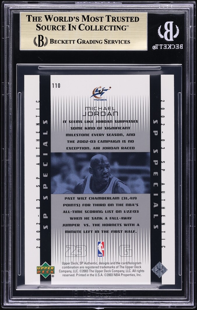 2002 SP Authentic Michael Jordan /2000 #110 BGS 9.5 GEM MINT