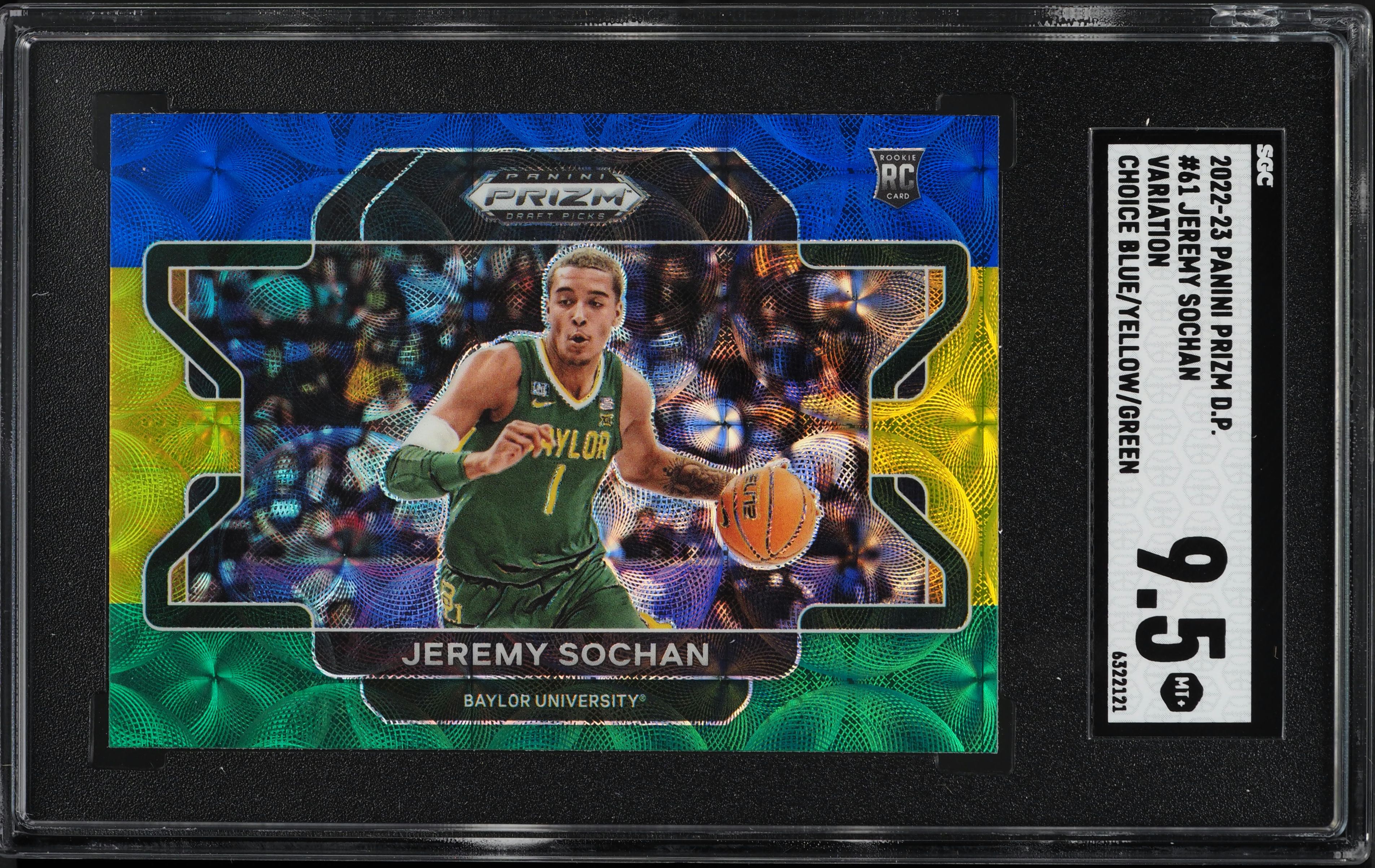 2023 Panini Prizm Red Sparkle Jeremy Sochan #122 PSA 10 GEM MINT