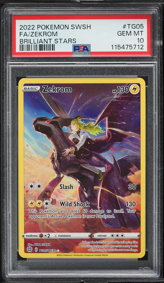2022 Pokemon SWSH Brilliant Stars Full Art Zekrom #TG05 PSA 10 GEM MINT