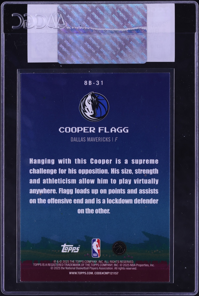 2025 Topps 8-Bit Ballers Holo Foil Cooper Flagg ROOKIE #8B-31 CGC AUTH