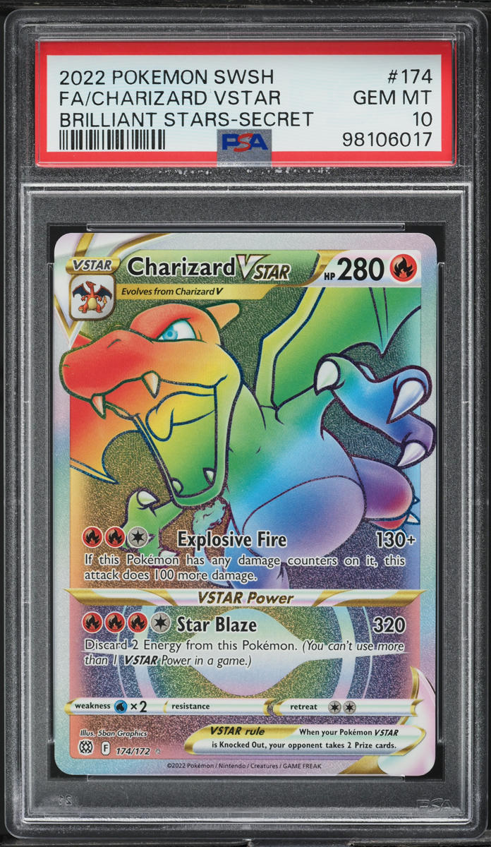 2022 Pokemon SWSH Brilliant Stars Hyper Rare Charizard VSTAR #174 PSA ...