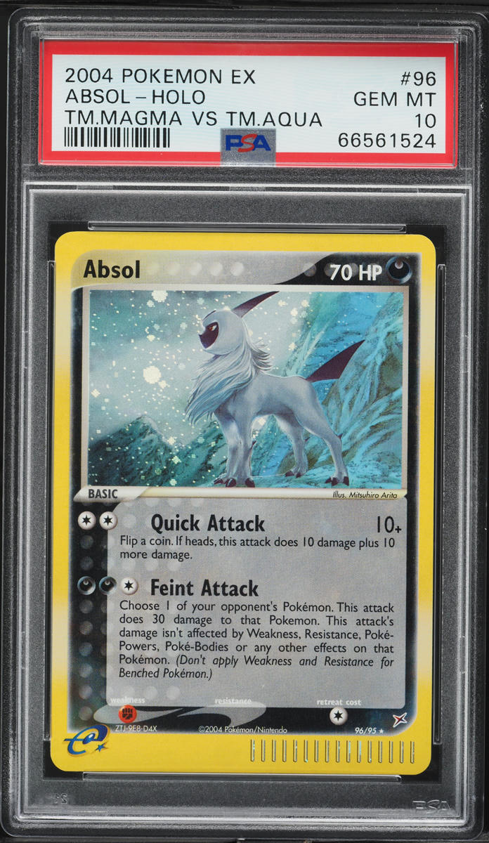 2004 Pokemon EX Team Magma Vs Team Aqua Holo Absol #96 PSA 10 GEM MINT