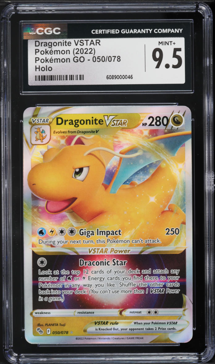 2022 Pokemon Sword & Shield Pokemon GO Dragonite VSTAR #50 CGC 9.5 MINT+