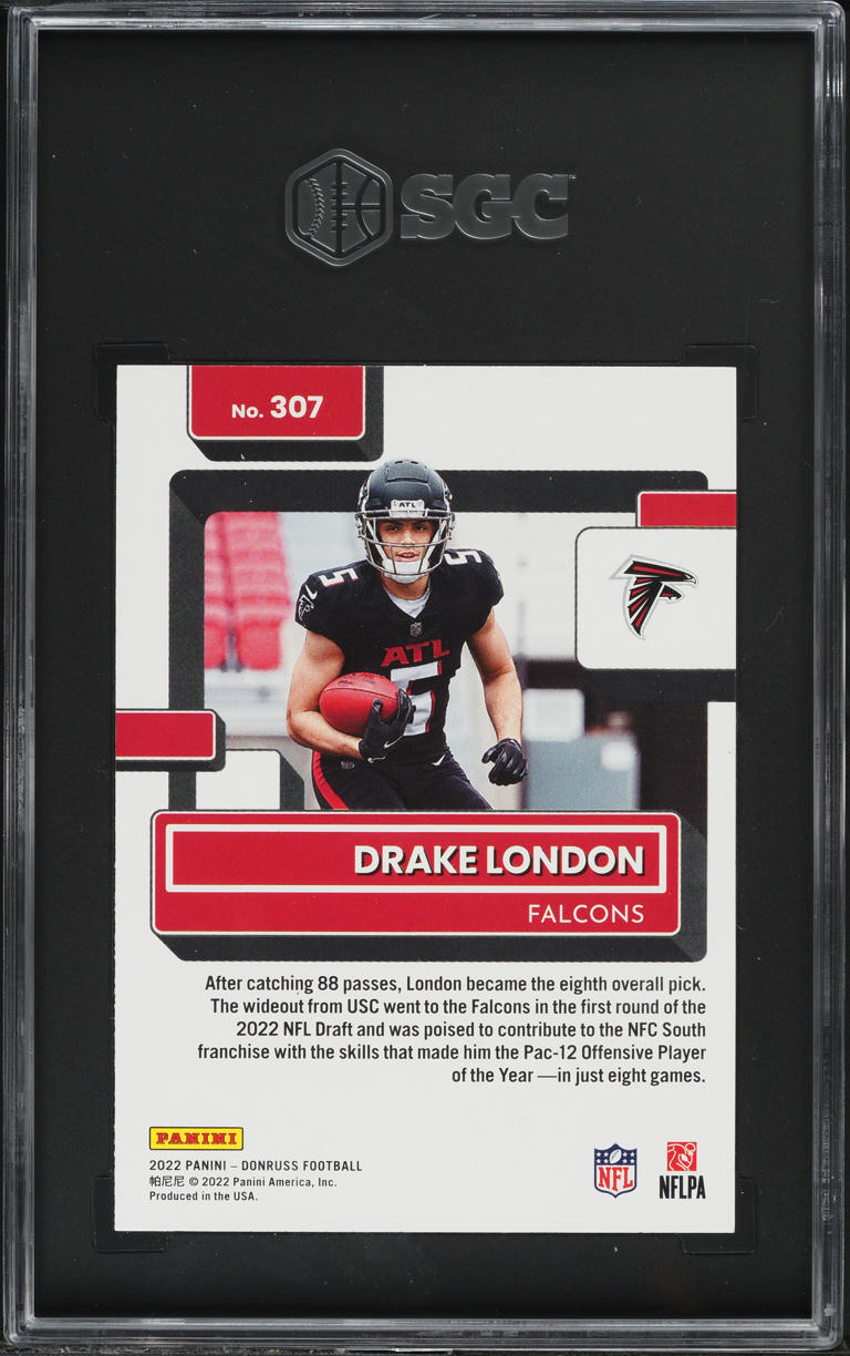 2022 Donruss Football Drake London ROOKIE #307 SGC 9.5 MINT+