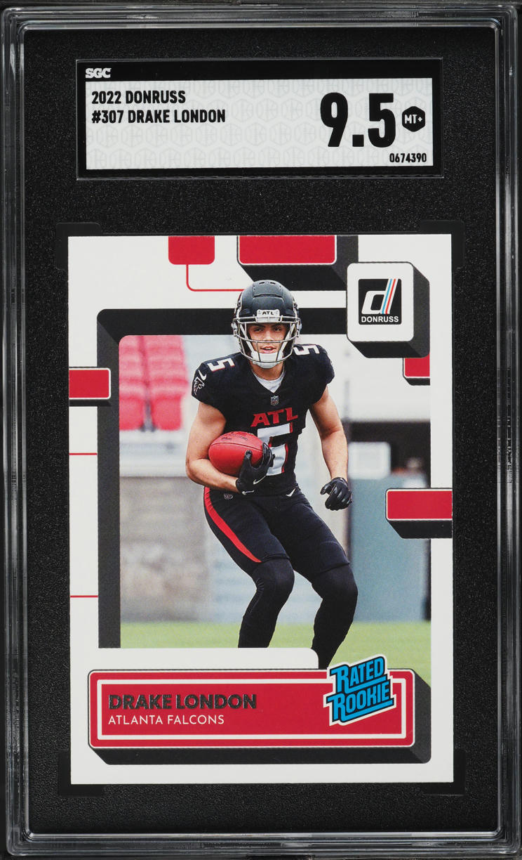2022 Donruss Football Drake London ROOKIE #307 SGC 9.5 MINT+