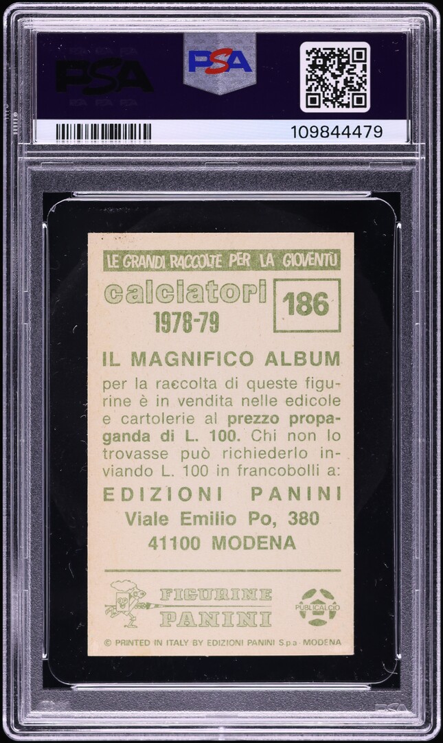 1978 Panini Calciatori Soccer Franco Baresi ROOKIE #186 PSA 5 EX