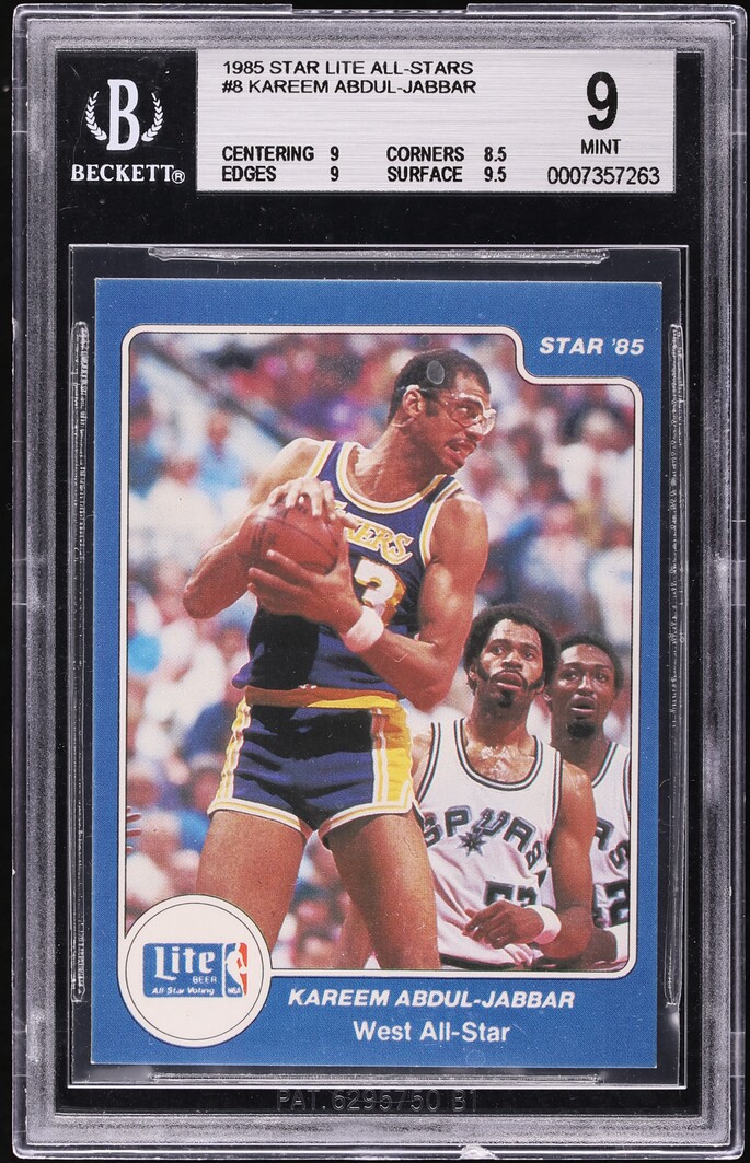 1985 Star Lite All-Stars Kareem Abdul-Jabbar #8 BGS 9 MINT