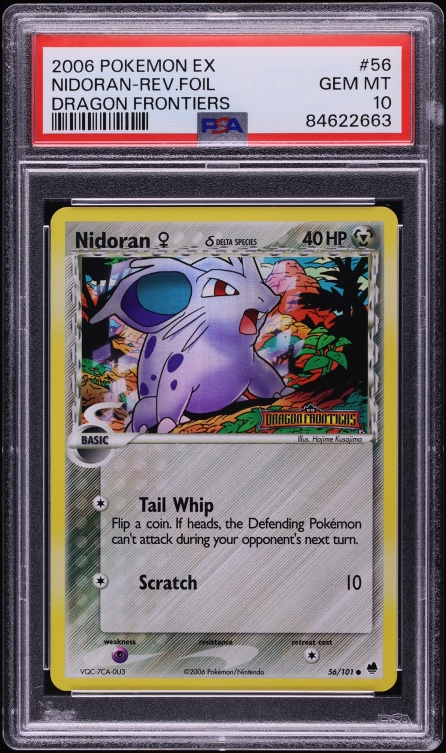 2006 Pokemon EX Dragon Frontiers Reverse Holo Nidoran #56 PSA 10 GEM MINT