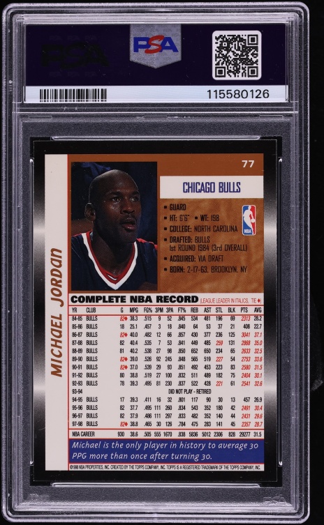 1998 Topps O-Pee-Chee Michael Jordan #77 PSA 7 NRMT
