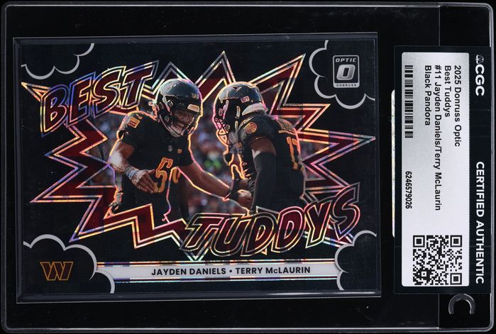 2025 Donruss Optic Best Tuddys Black Pandora Jayden Daniels Terry McLaurin /149 #11 CGC AUTH