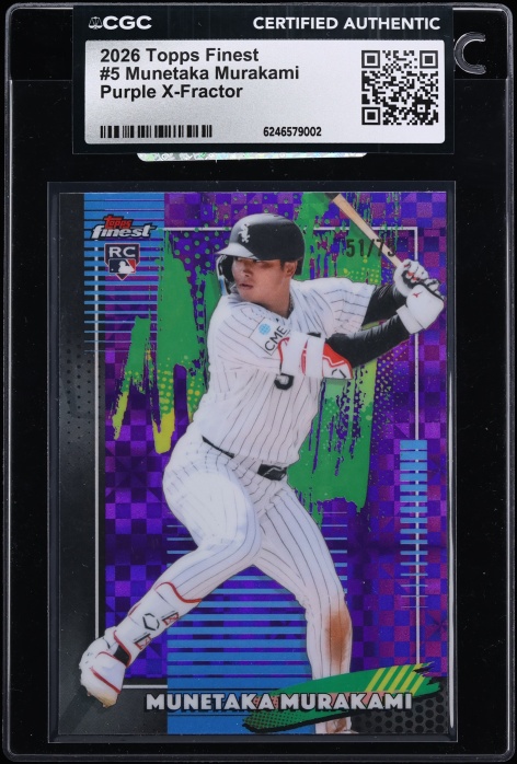 2026 Finest Purple Xfractor Munetaka Murakami ROOKIE /75 #5 CGC AUTH