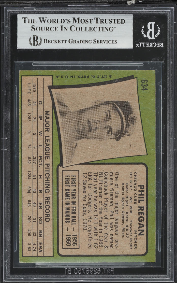 1971 Topps Phil Regan #634 BGS 5.5 EX+