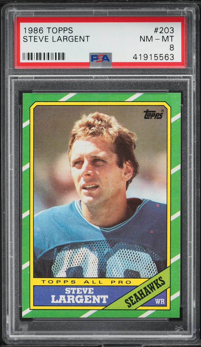 1986 Topps Football Steve Largent #203 PSA 8 NM-MT