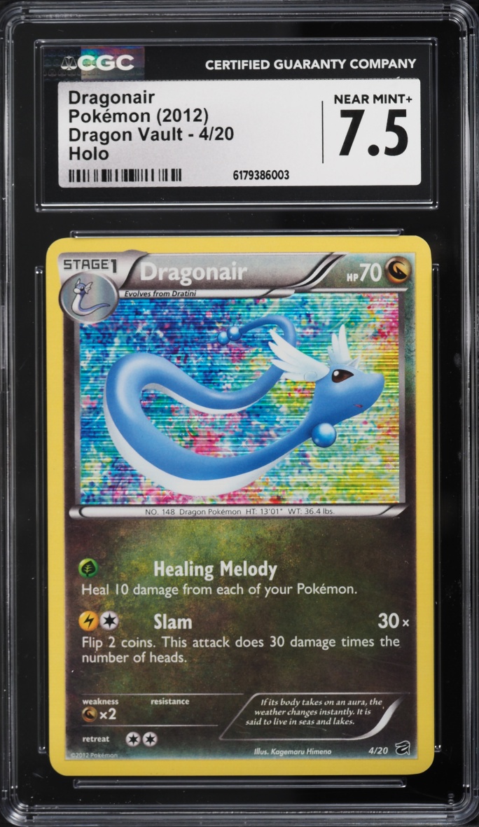 2012 Pokemon Black & White Dragon Vault Holo Dragonair #4 CGC 7.5 NRMT+