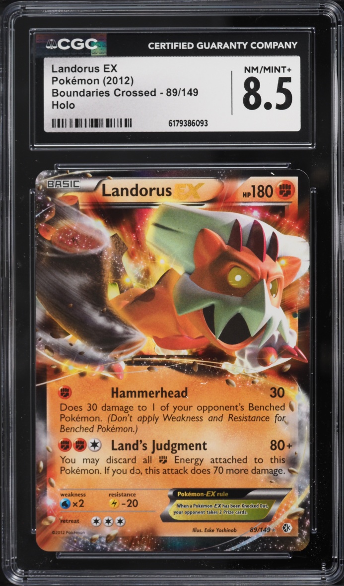 2012 Pokemon Black & White Boundaries Crossed Holo Landorus EX #89 CGC 8.5 NM-MT+