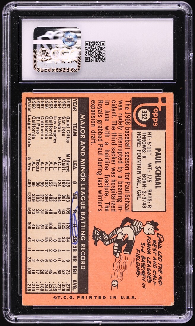 1969 Topps Paul Schaal #352 CGC 4.5 VGEX+