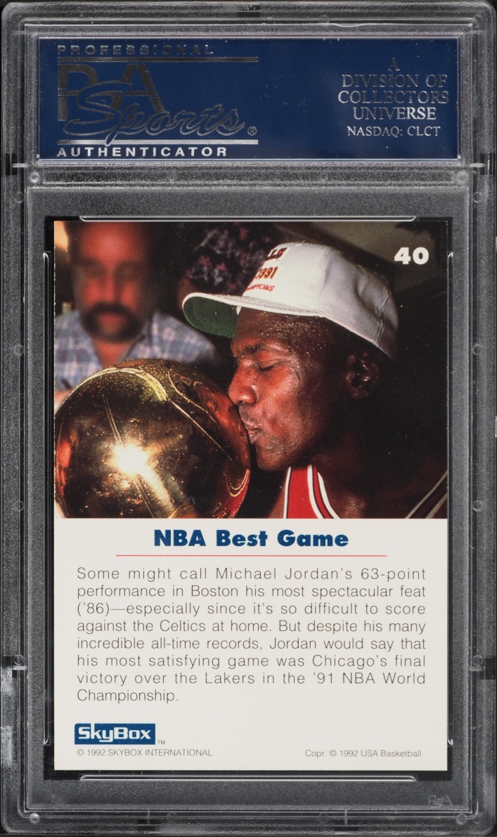 1992 Skybox USA Basketball Michael Jordan #40 PSA 10 GEM MINT