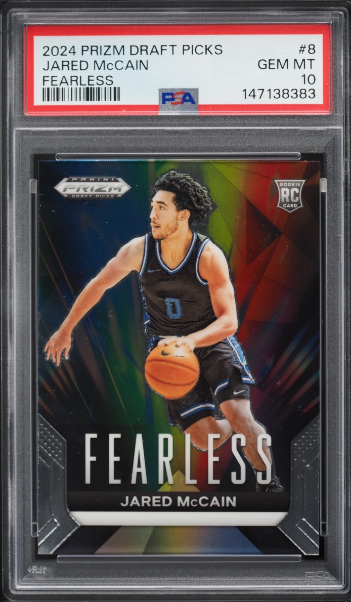 2024 Panini Prizm Draft Picks Fearless Jared McCain ROOKIE #8 PSA 10 GEM MINT