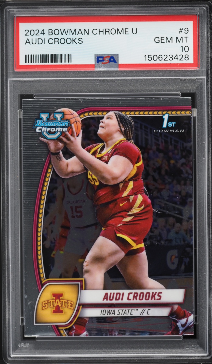 2024 Bowman Chrome University Audi Crooks #9 PSA 10 GEM MINT