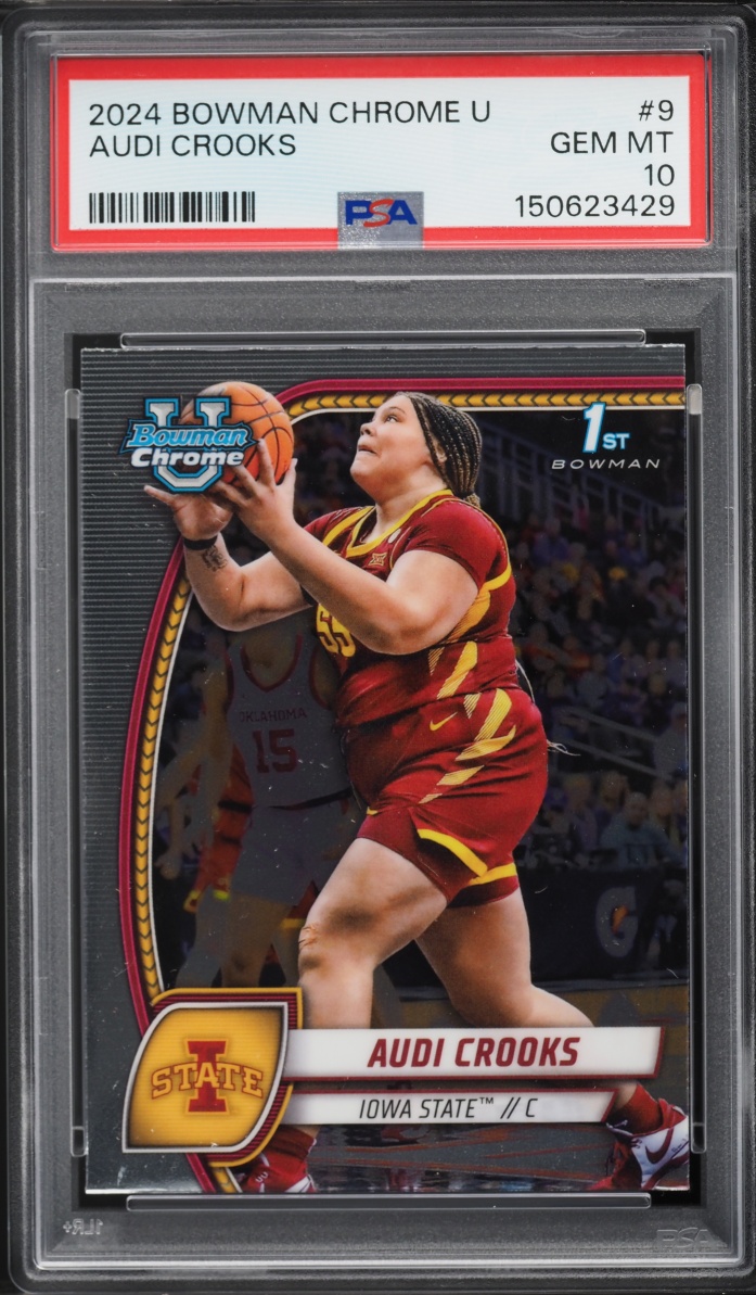 2024 Bowman Chrome University Audi Crooks #9 PSA 10 GEM MINT