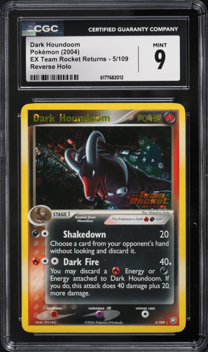 2004 Pokemon EX Team Rocket Returns Reverse Holo Dark Houndoom #5 CGC 9 MINT