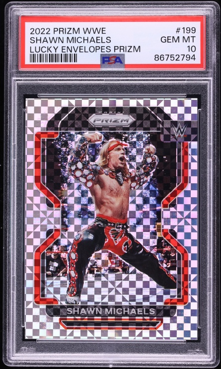 2022 Panini Prizm WWE Lucky Envelopes Shawn Michaels /8 #199 PSA 10 GEM MINT