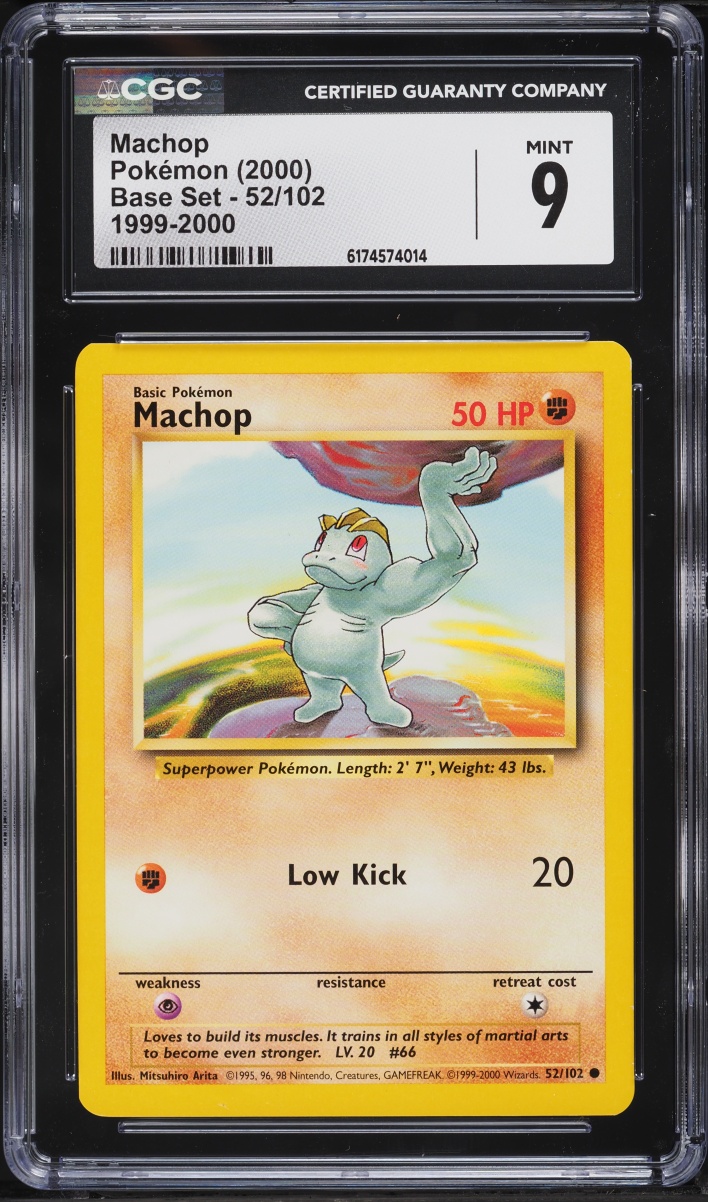 1999-2000 Pokemon Base Set Machop #52 CGC 9 MINT