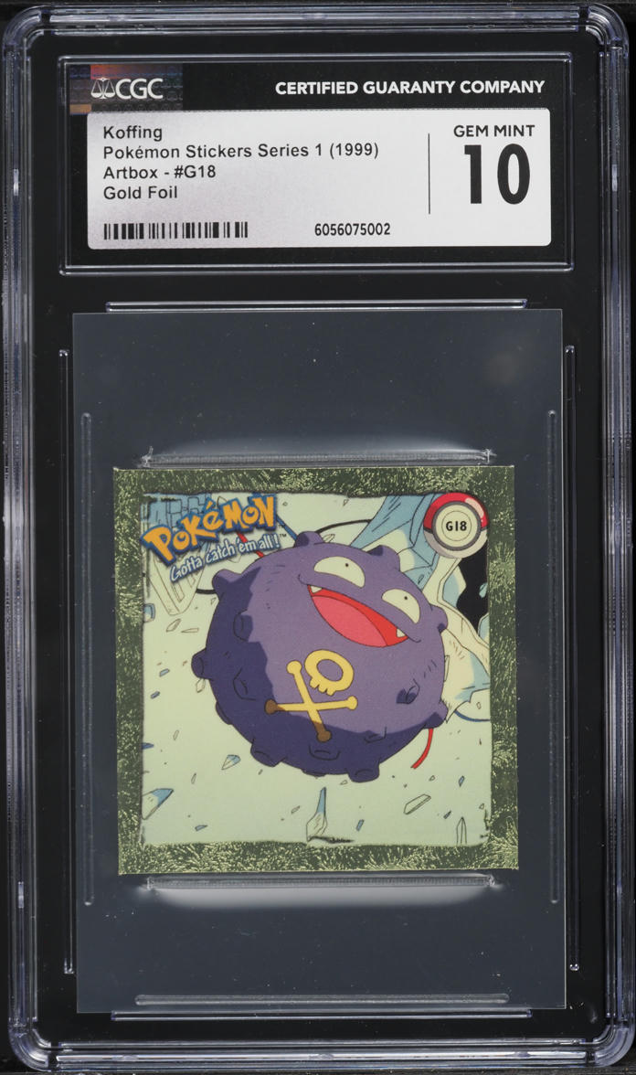 1999 Pokemon Stickers Series 1 Artbox Gold Foil Koffing #G18 CGC 10 GEM MINT