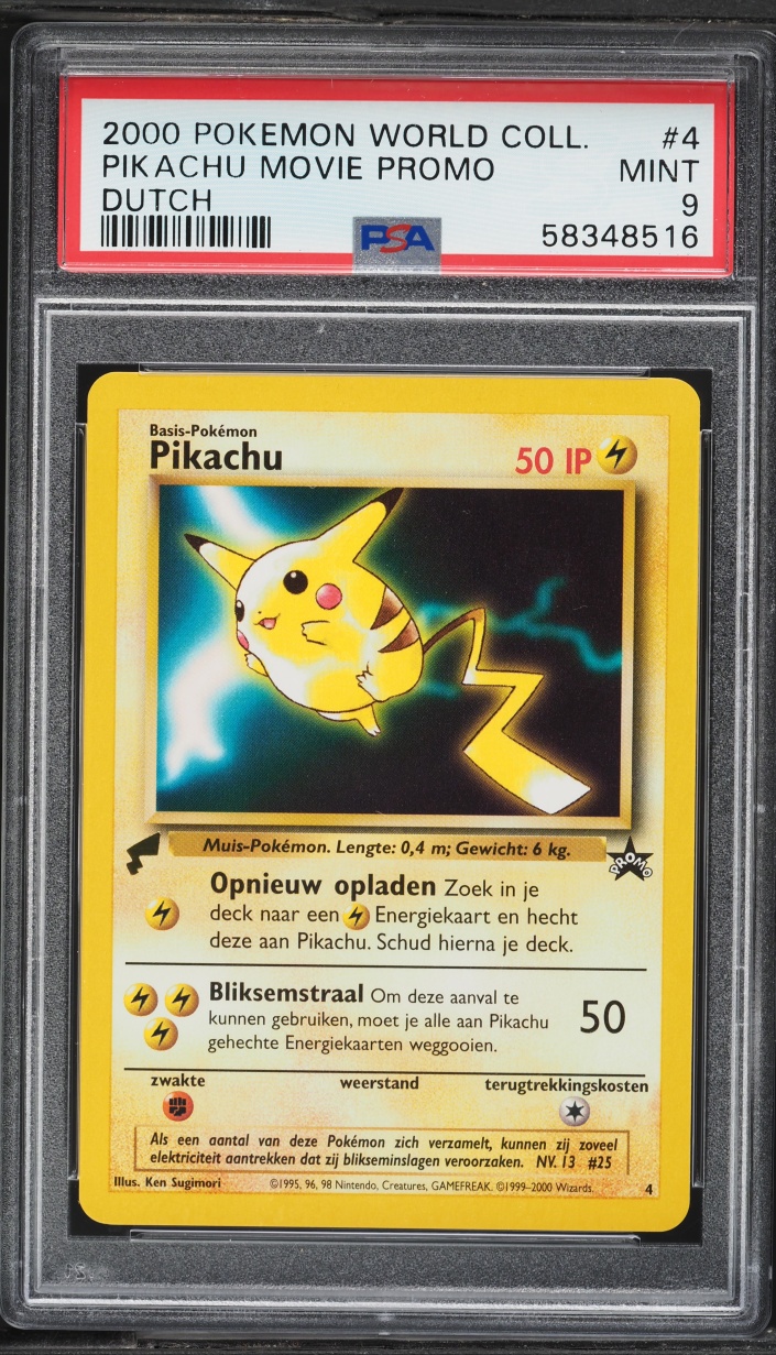 2000 Pokemon Dutch World Collection Movie Promo Pikachu #4 PSA 9 MINT