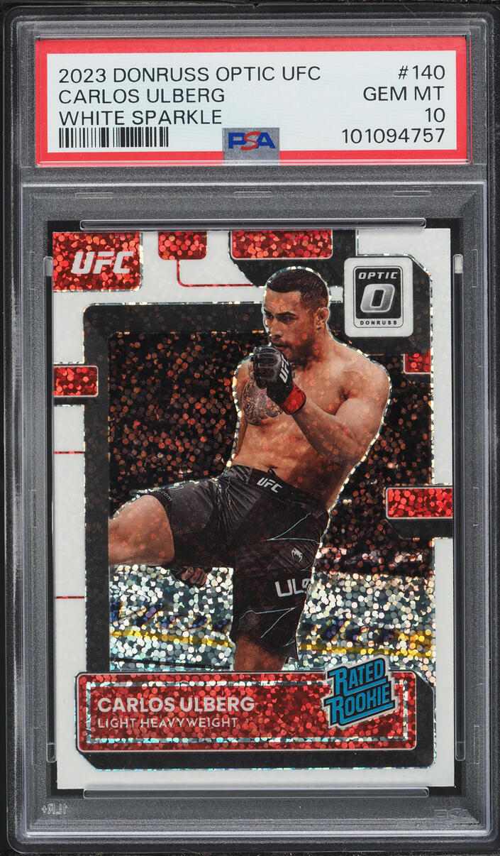 2023 Donruss Optic UFC White Sparkle Carlos Ulberg ROOKIE #140 PSA 10 GEM MINT