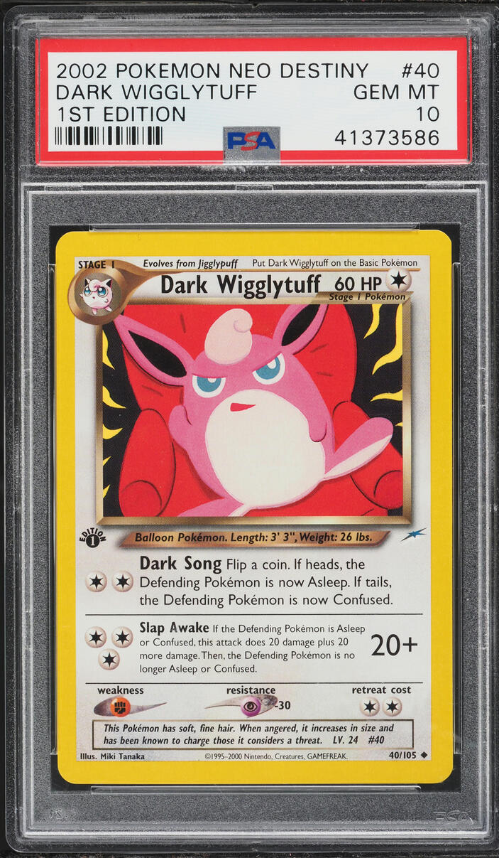 2002 Pokemon Neo Destiny 1st Edition Dark Wigglytuff #40 PSA 10 GEM MINT