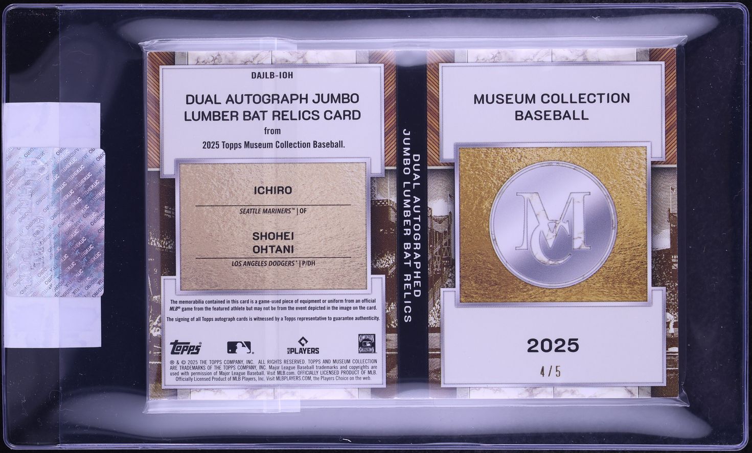 2025 Topps Museum Collection Jumbo Bat Book Ichiro Suzuki Shohei Ohtani RELIC AUTO /5 CGC AUTH