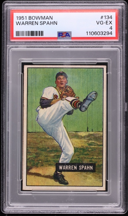 1951 Bowman Warren Spahn #134 PSA 4 VGEX