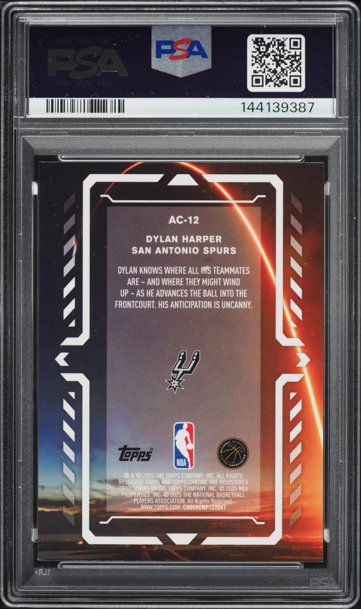 2025 Topps Chrome Activators Raywave Dylan Harper ROOKIE #AC-12 PSA 10 GEM MINT
