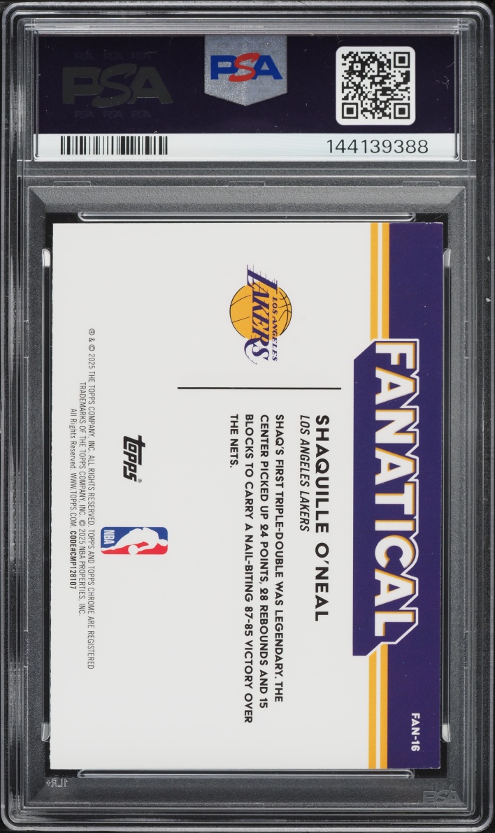 2025 Topps Chrome Fanatical Shaquille O'Neal #FAN-16 PSA 9 MINT