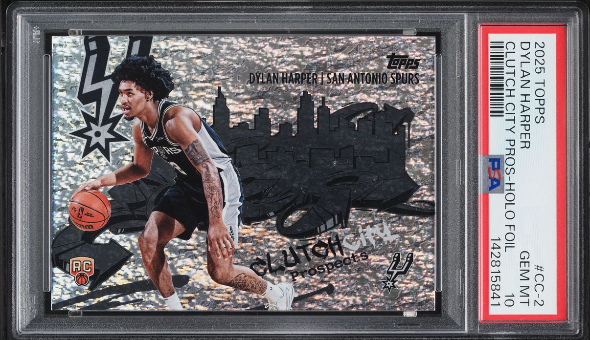 2025 Topps Clutch City Holo Foil Dylan Harper ROOKIE #CC-2 PSA 10 GEM MINT