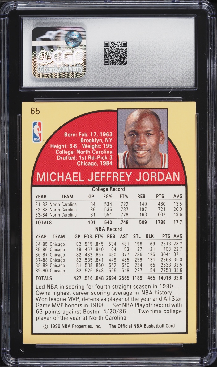 1990 Hoops Michael Jordan #65 CGC 7 NRMT
