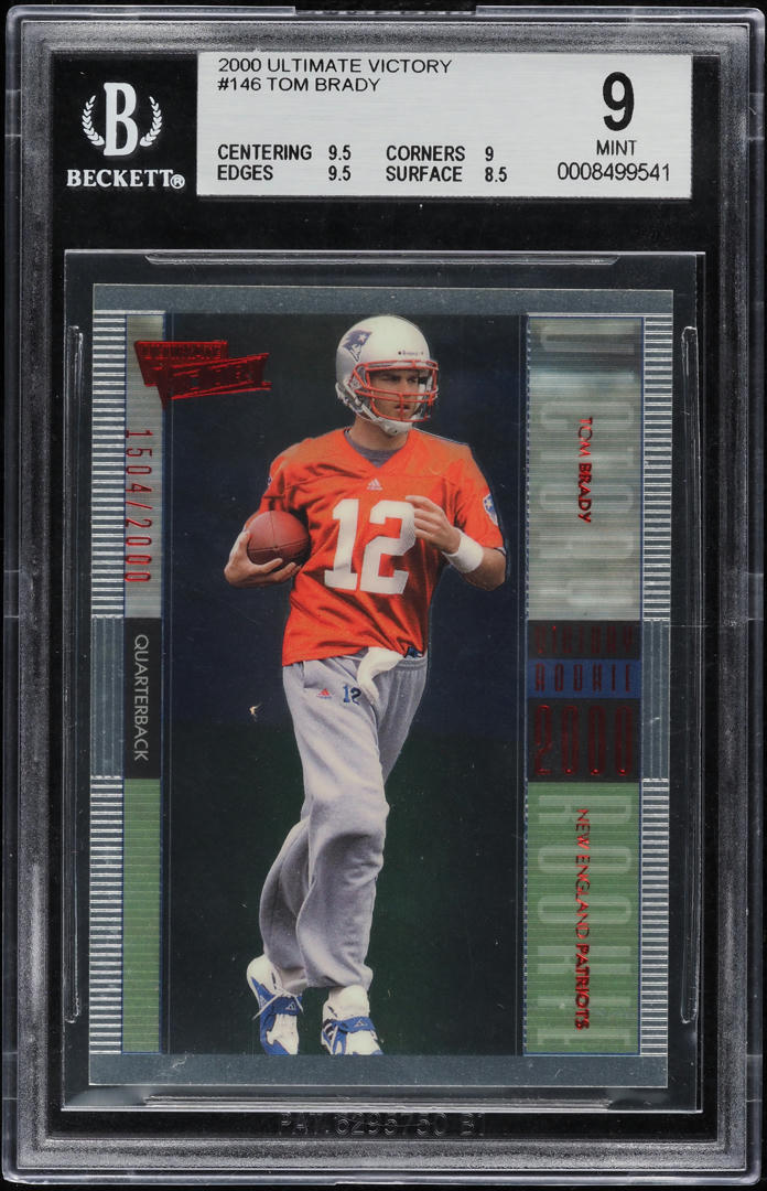 2000 Pacific Football Tom Brady ROOKIE #403 BGS 8 NM-MT on
