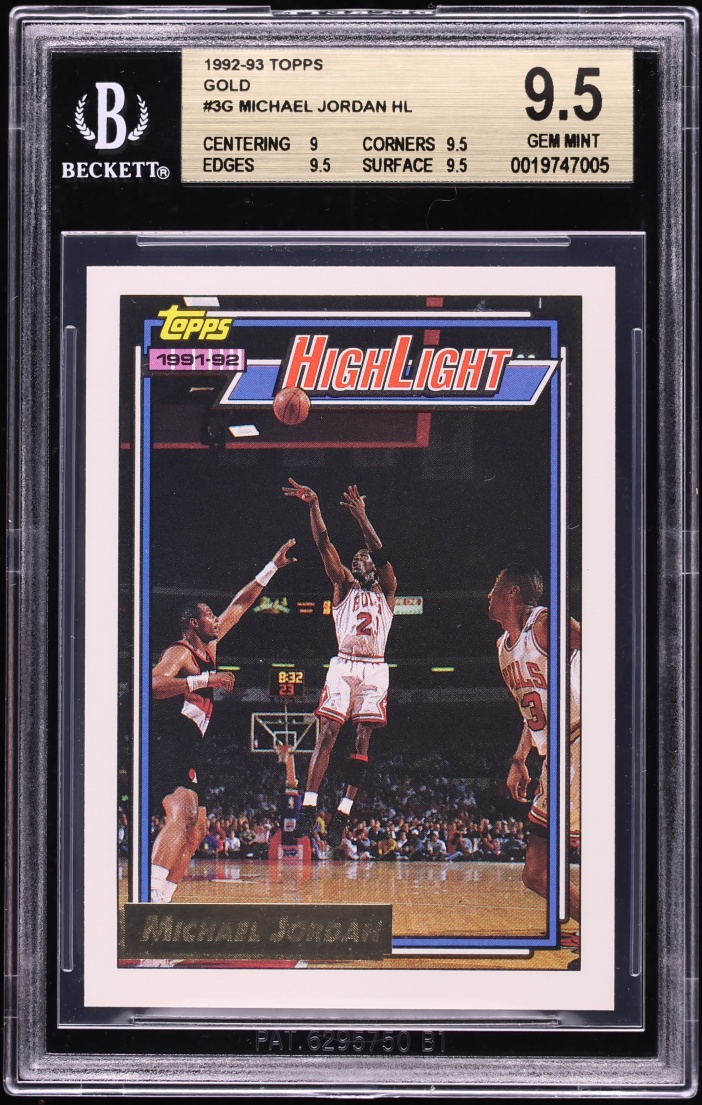 1992 Topps Gold Michael Jordan #3 BGS 9.5 GEM MINT