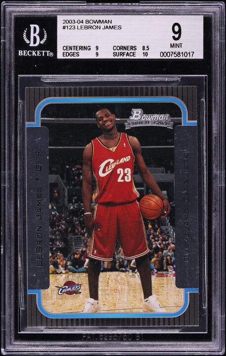 2003 Bowman Signature LeBron James ROOKIE /1250 #56 BGS 9 MINT on