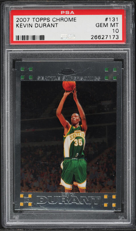 2007 Topps Chrome Kevin Durant ROOKIE #131 PSA 10 GEM MINT on