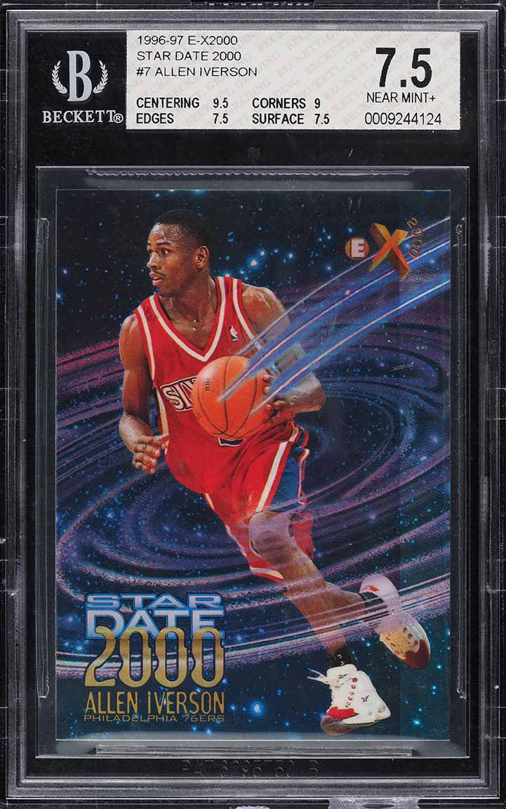 1996 Skybox E-X2000 Star Date 2000 Allen Iverson ROOKIE #7 BGS 7.5 NRMT+