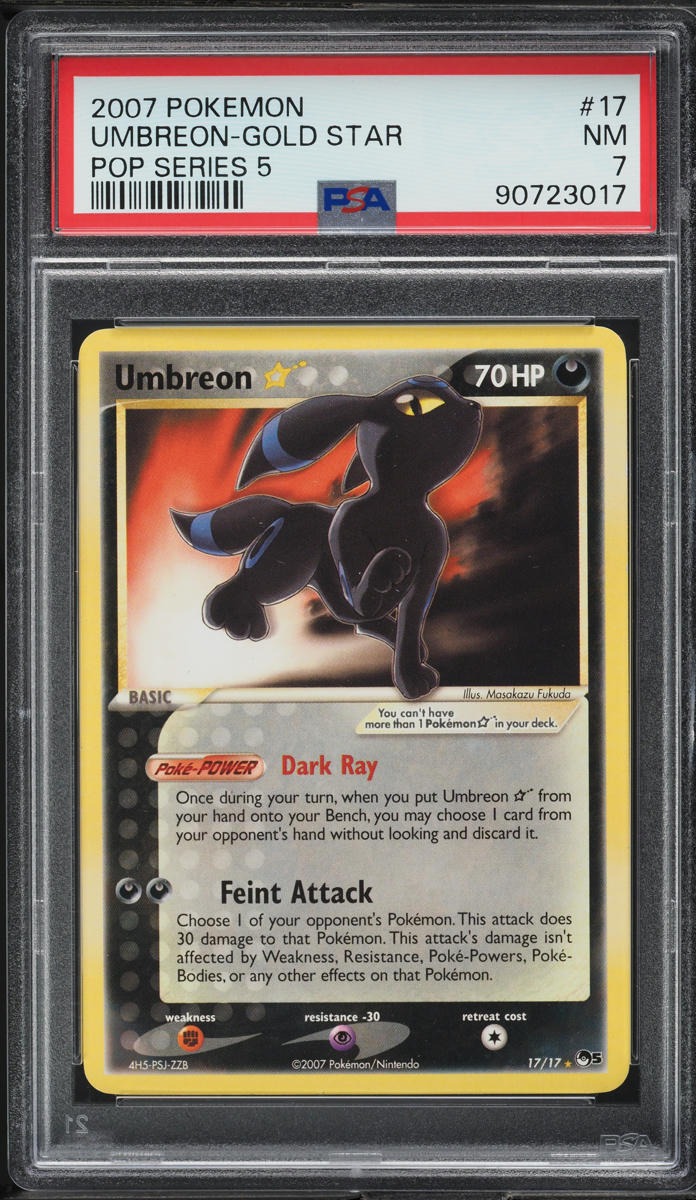 2007 Pokemon Pop Series 5 Umbreon Gold Star #17 PSA 7 NRMT