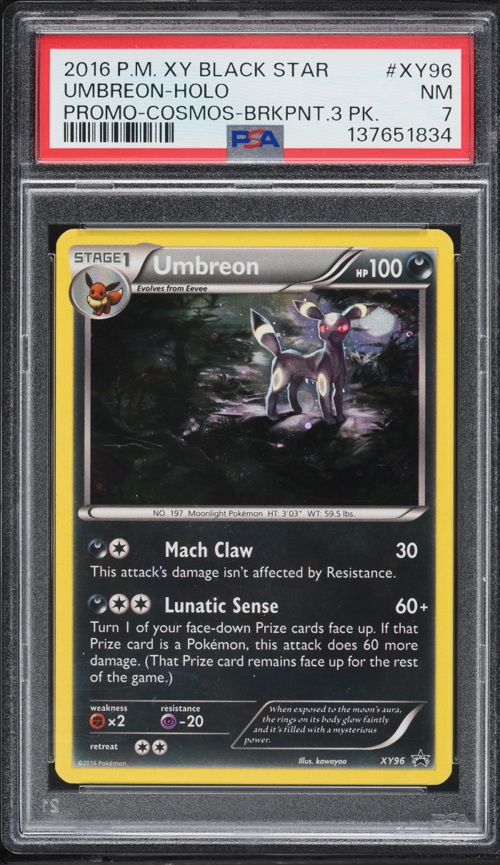 2016 Pokemon XY Promo Cosmos Breakpoint Holo Umbreon #XY96 PSA 7 NRMT