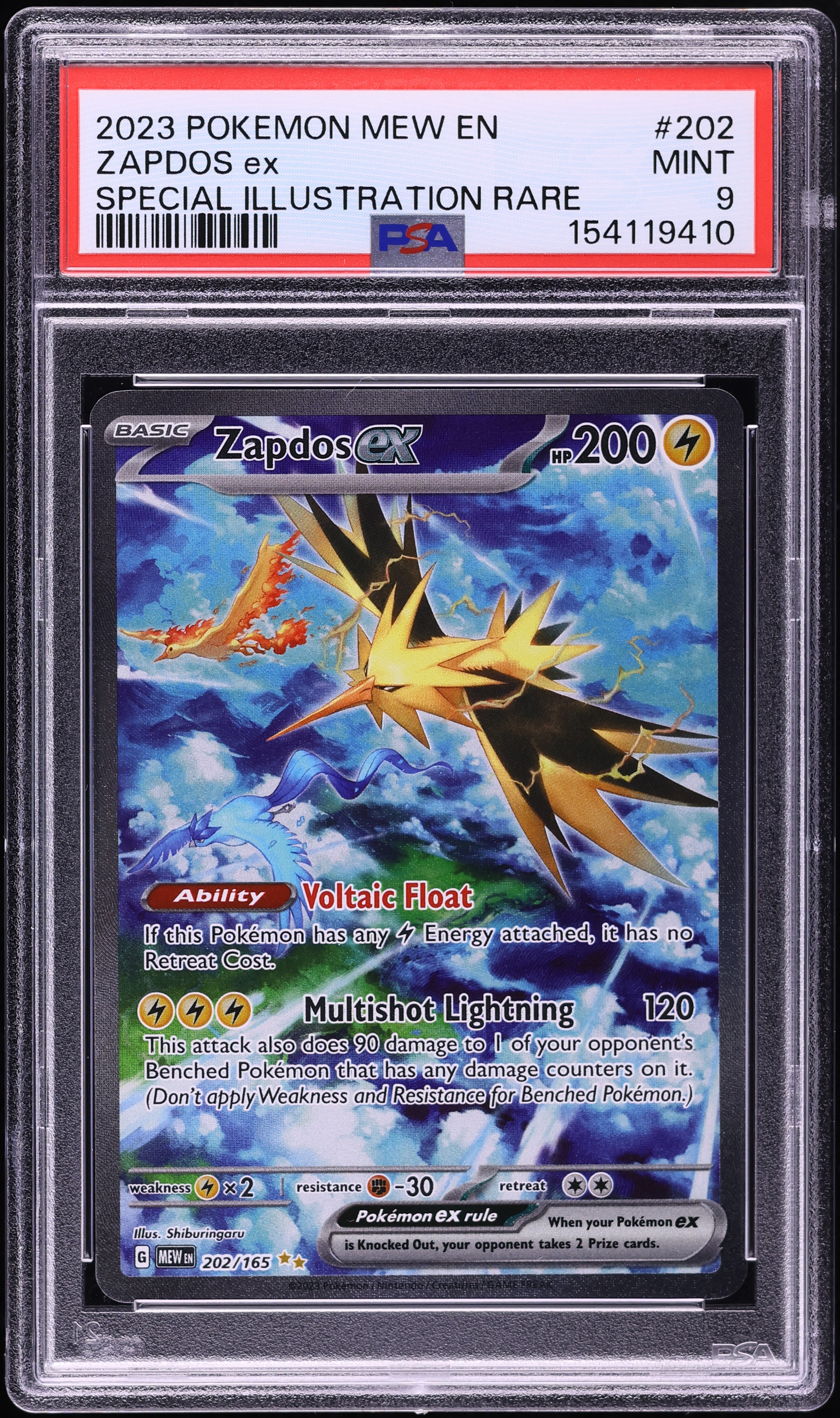 2023 Pokemon Scarlet & Violet 151 SIR Zapdos EX #202 PSA 9 MINT