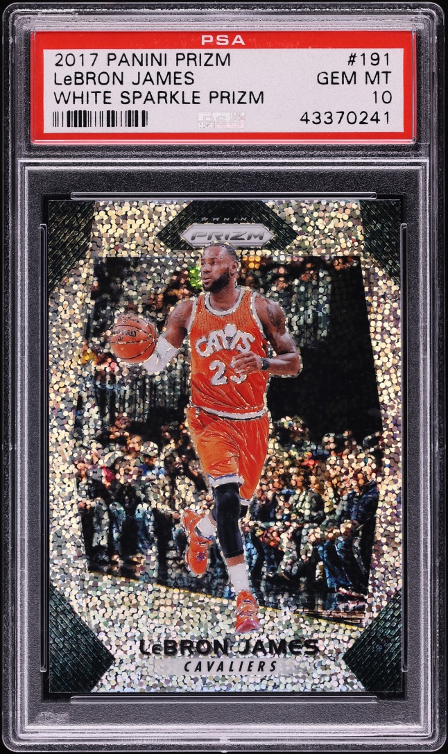 2017 Panini Prizm White Sparkle LeBron James #191 PSA 10 GEM MINT - Photo 1